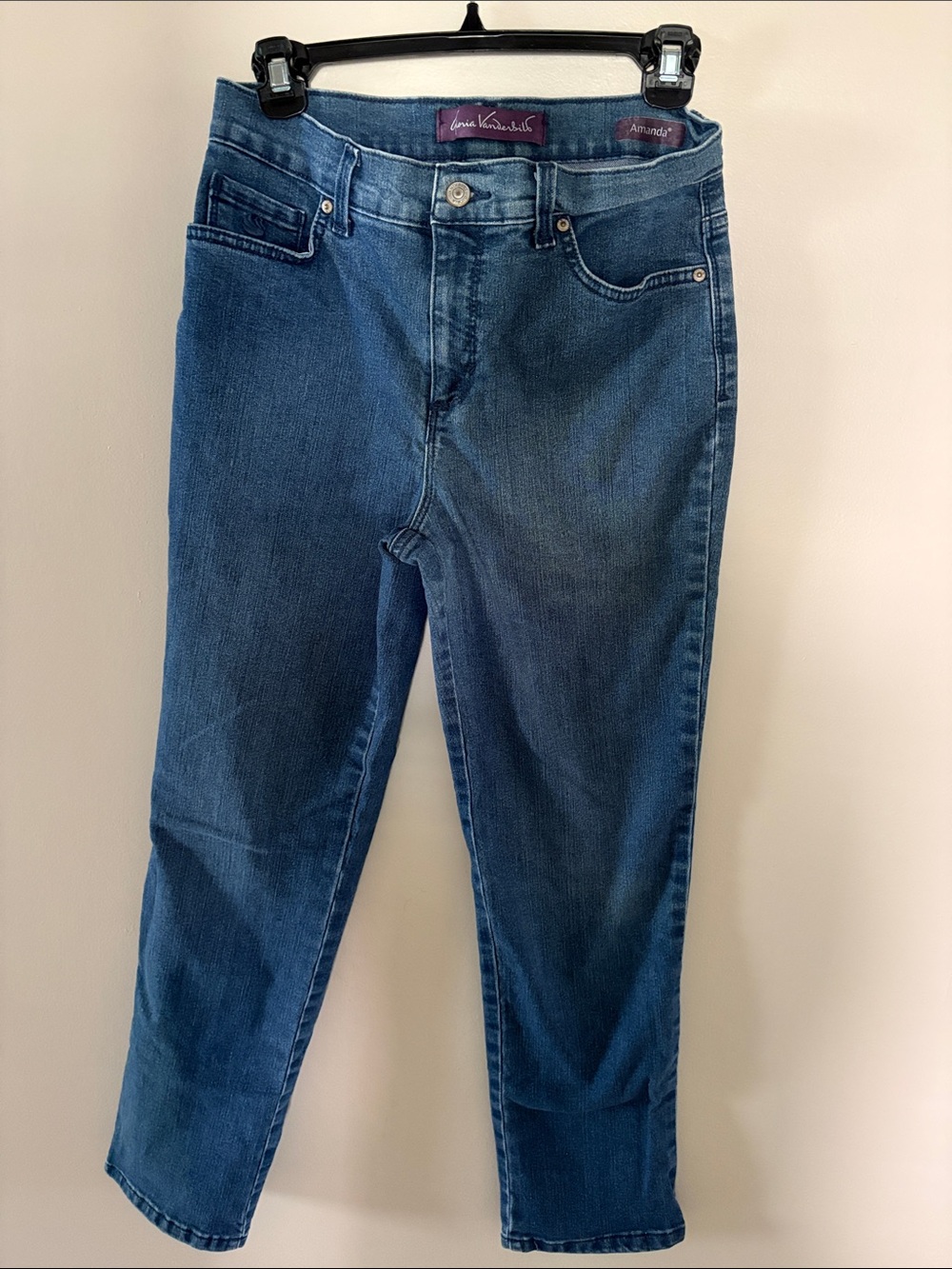 Gloria Vanderbilt Mid-Dark Blue Straight Leg Jeans